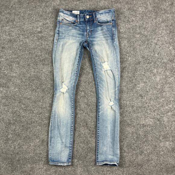 Gap Always Skinny Jeans Womens 24R Blue Distressed Stretch Casual High Rise - Picture 1 of 10